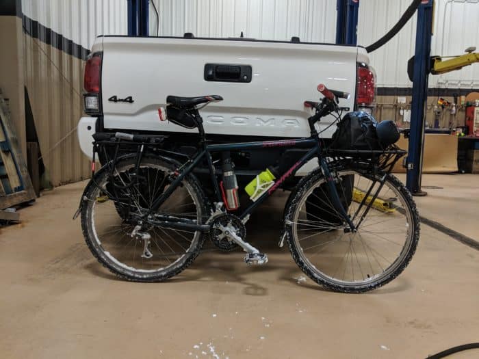 fully equipped winter bike commuter