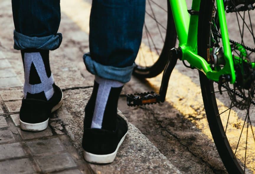 funky bicycling socks
