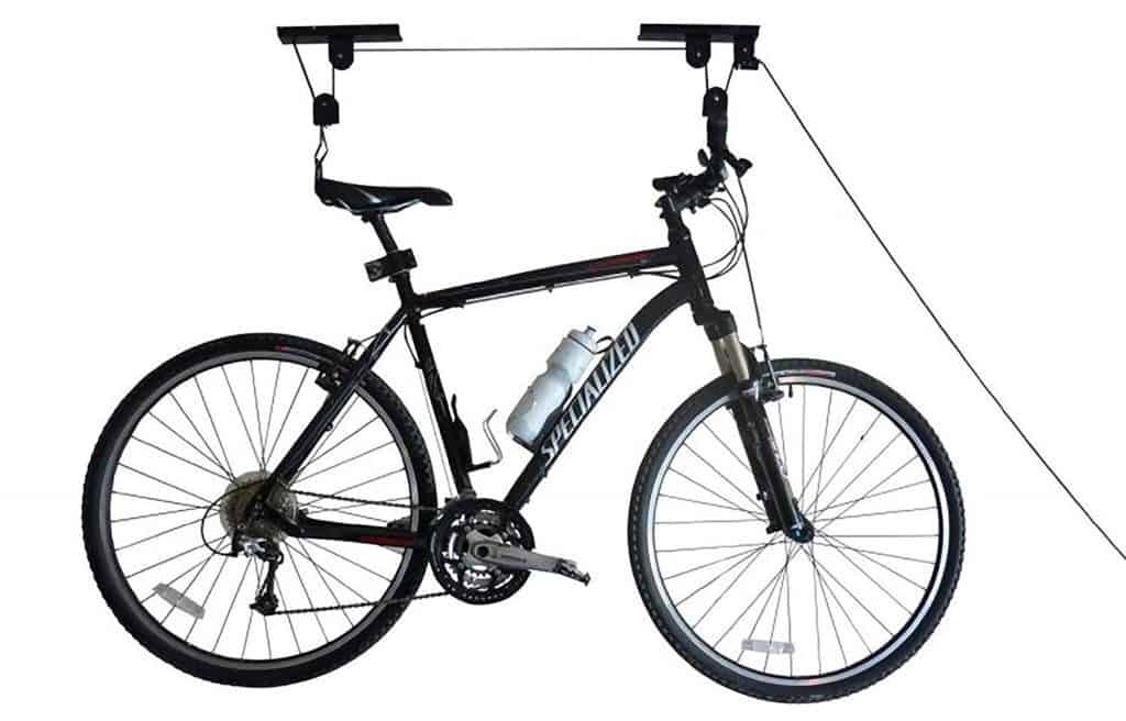 Bicycle Hoist Ceiling Mount 50 lb heavy duty locking bike lift Garage Storage 