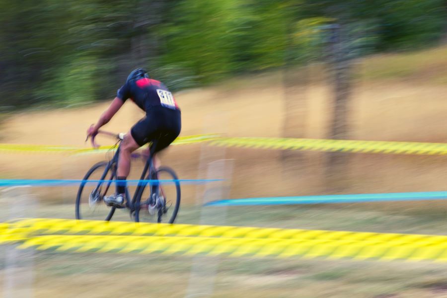 Cyclocross bike on grass cx track
