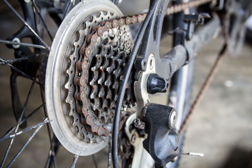 Rusty bike chain - use WD-40 on it