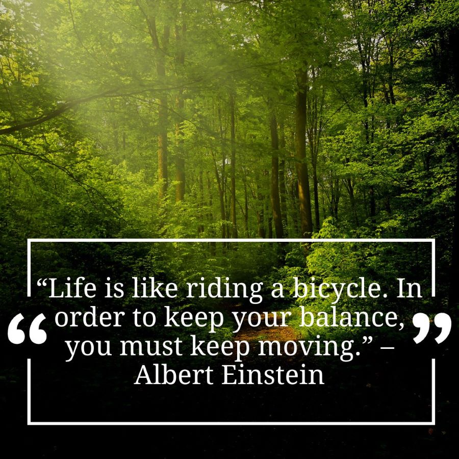 Motivational short cycling quote from Albert Einstein