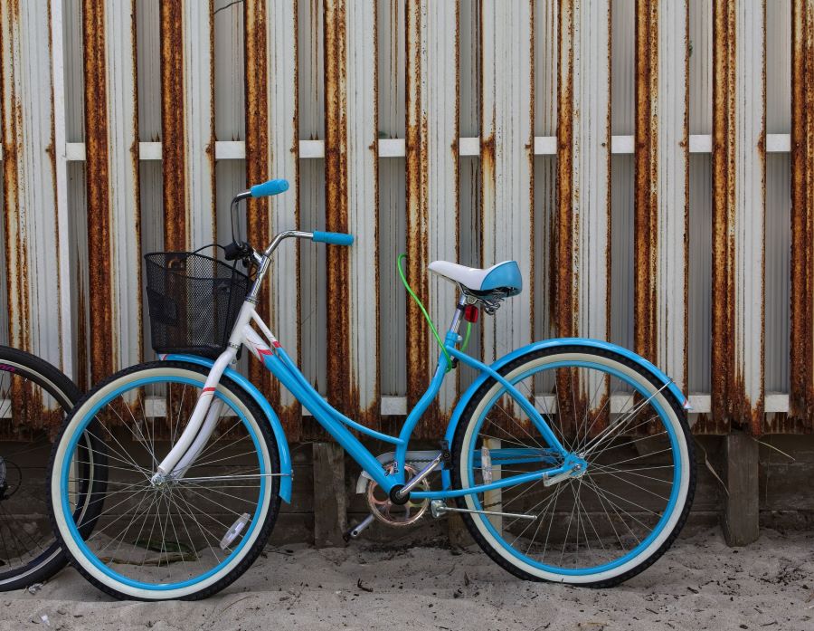A blue bike with a poetic name