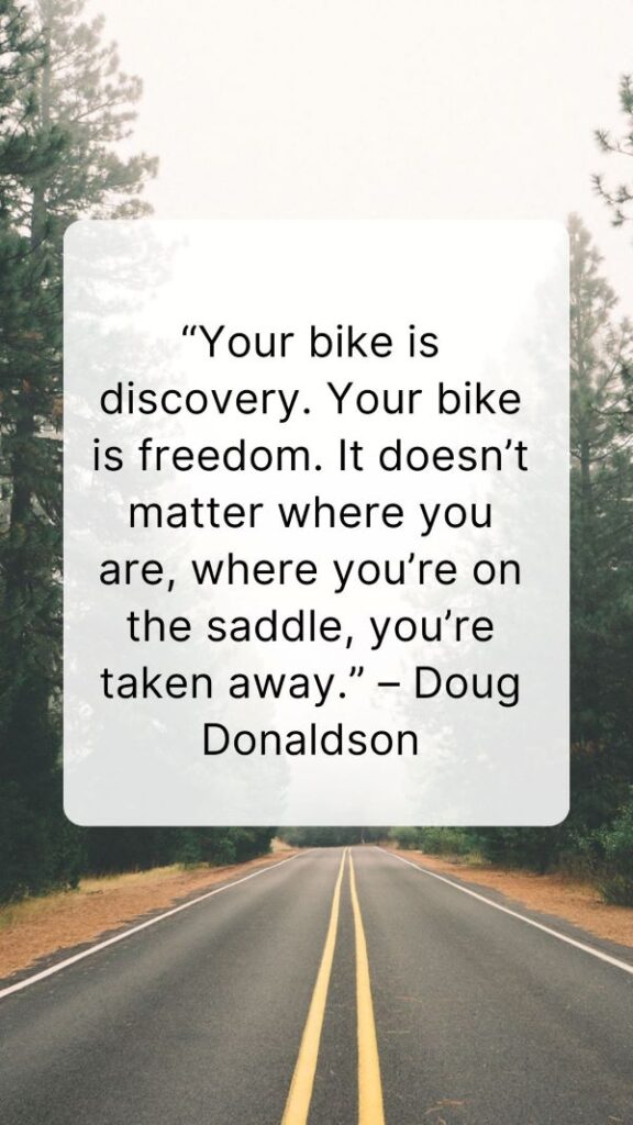 Cycling in the rain quote - Doug Donaldson